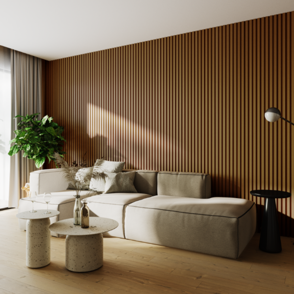 Painel Ripado Essence Roble Natural STD 15mm Meia cx c/ 1.215m2