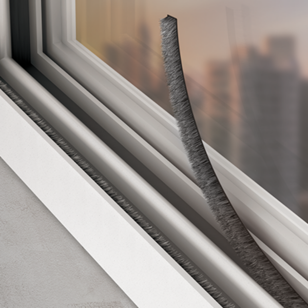 VEDA FRESTA ESCOVA 10 X 7 MM CINZA - 1 METRO