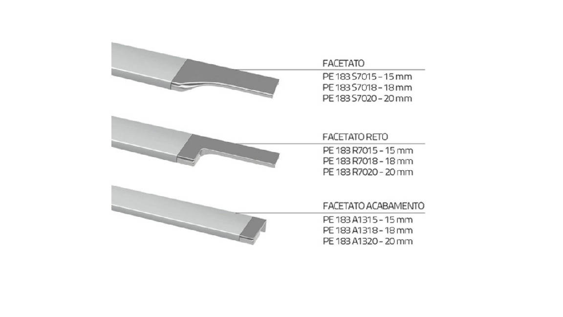 Ponteira Facetato PE-183 Acabamento- Cromo Brilhante 15mm