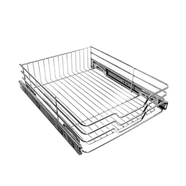 Gaveta Fruteira Inox 400 c trilhos 370x110x450mm  ref 3380