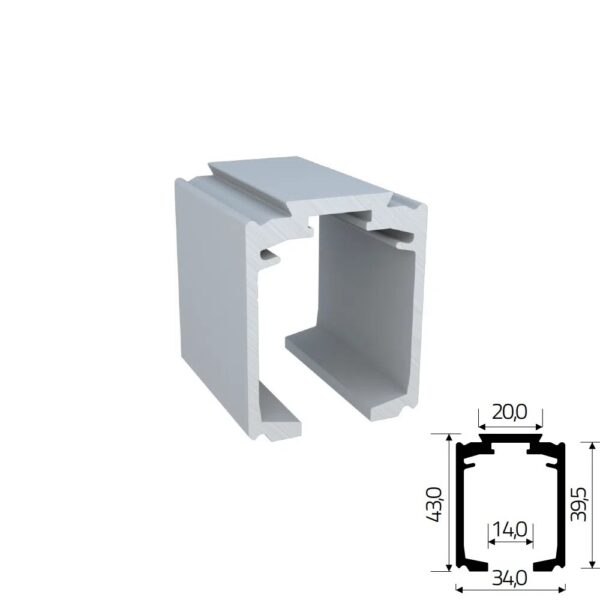 Trilho Superior RM-003 Anodizado p/ RO-82 c/3m