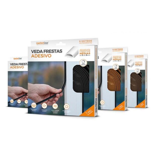 Veda Frestas Janela Porta 4mm Comfort Door - 6 Metros