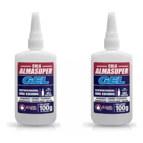 kit 2 colas Adesivo Instantaneo Almasuper GEL 100g